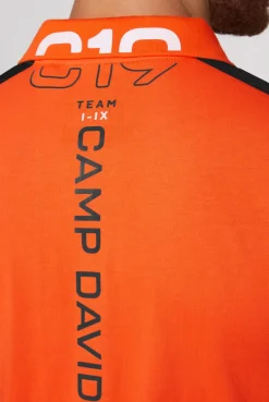CAMP DAVID & SOCCX Poloshirt mit Zipper und kontrastvollen Prints signal orange signalorange Sale