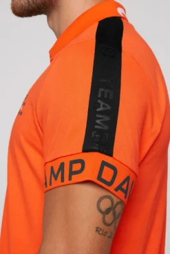 CAMP DAVID & SOCCX Poloshirt mit Zipper und kontrastvollen Prints signal orange signalorange Sale