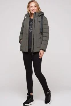 CAMP DAVID & SOCCX Puffer-Jacke mit abtrennbarer Kapuze olive Best