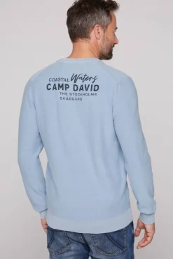 CAMP DAVID & SOCCX Pullover Linksstrick mit Used Look summer blue summerblue Hot