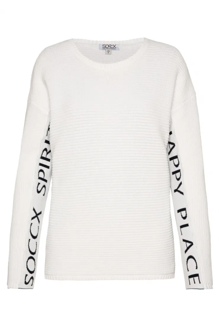 CAMP DAVID & SOCCX Pullover mit Intarsia-Logo ivory Clearance