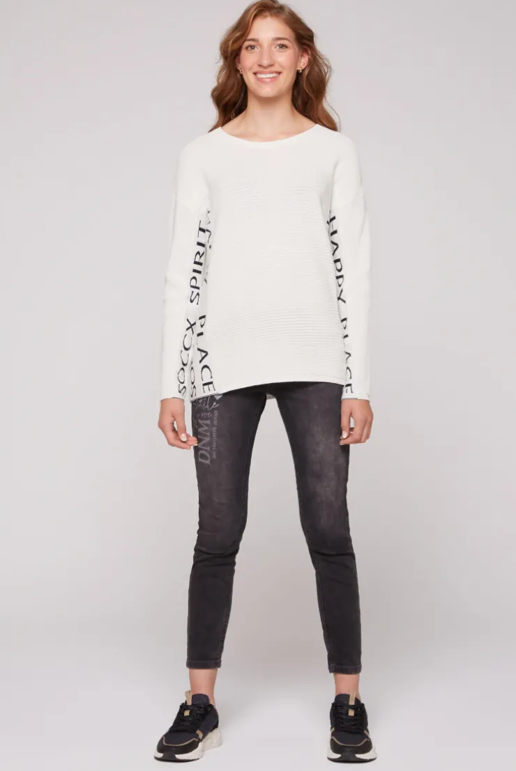 CAMP DAVID & SOCCX Pullover mit Intarsia-Logo ivory Clearance