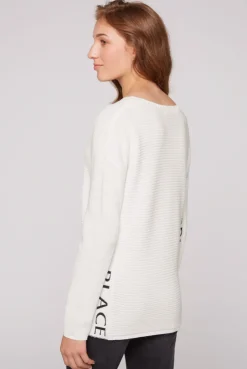 CAMP DAVID & SOCCX Pullover mit Intarsia-Logo ivory Clearance