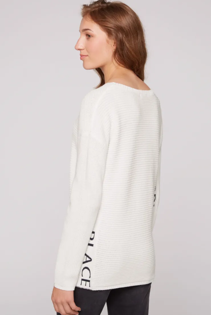 CAMP DAVID & SOCCX Pullover mit Intarsia-Logo ivory Clearance