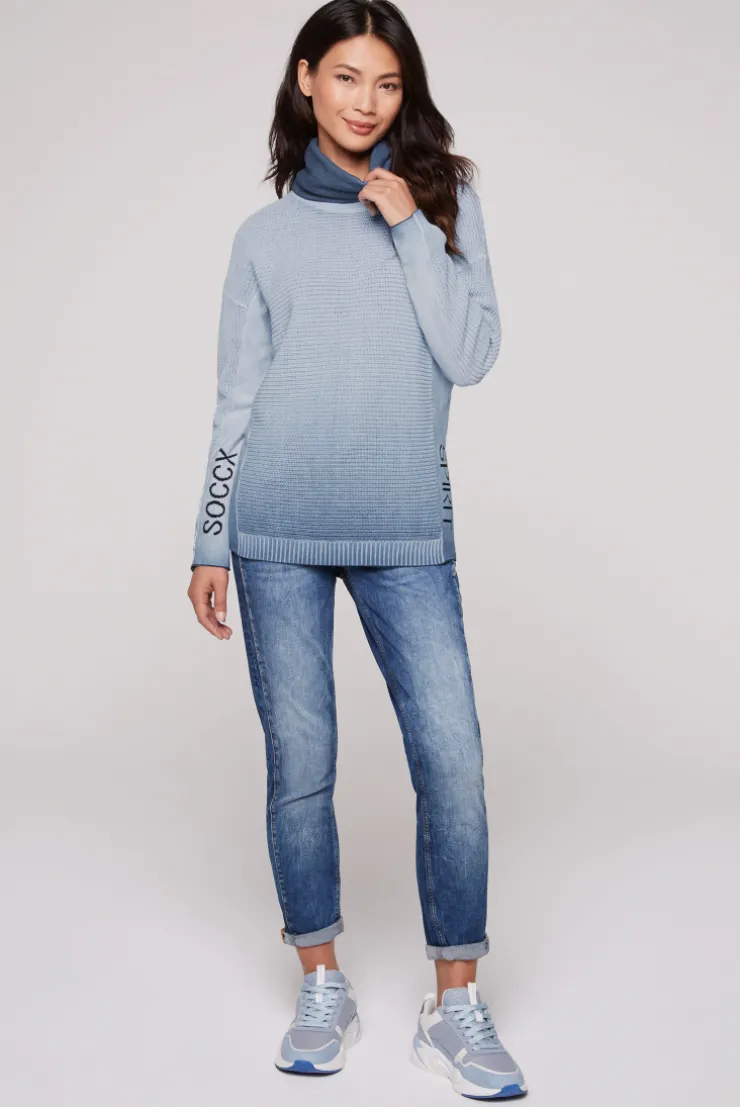 CAMP DAVID & SOCCX Pullover mit Rollkragen und Intarsia-Logo smoky sky smokysky Shop