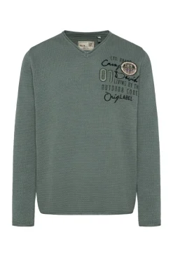 CAMP DAVID & SOCCX Pullover mit V-Ausschnitt und Artworks deep forest deepforest Best