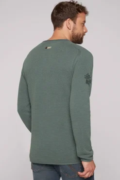 CAMP DAVID & SOCCX Pullover mit V-Ausschnitt und Artworks deep forest deepforest Best