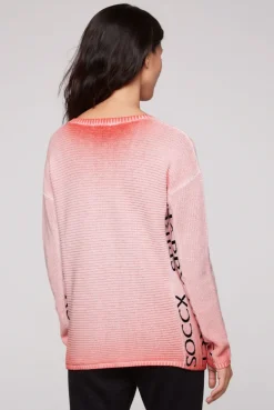 CAMP DAVID & SOCCX Pullover Oil Dyed mit Intarsia-Logo pure coral purecoral Online