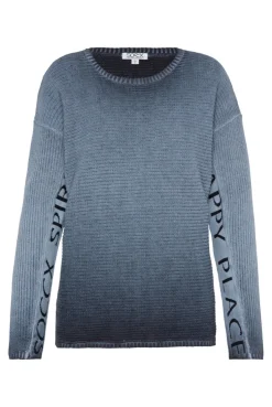 CAMP DAVID & SOCCX Pullover Oil Dyed mit Intarsia-Logo blue navy bluenavy Fashion