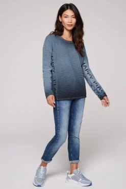 CAMP DAVID & SOCCX Pullover Oil Dyed mit Intarsia-Logo blue navy bluenavy Fashion