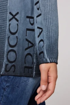 CAMP DAVID & SOCCX Pullover Oil Dyed mit Intarsia-Logo blue navy bluenavy Fashion