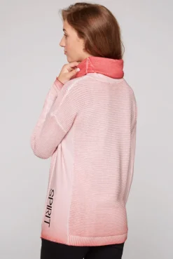 CAMP DAVID & SOCCX Pullover Oil Dyed mit Rollkragen und Intarsia-Logo pure coral purecoral Hot