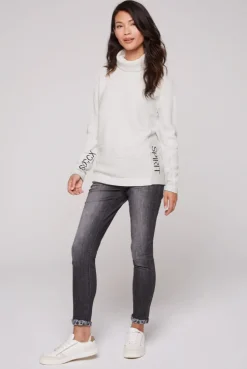 CAMP DAVID & SOCCX Pullover Oil Dyed mit Rollkragen und Intarsia-Logo ivory Outlet