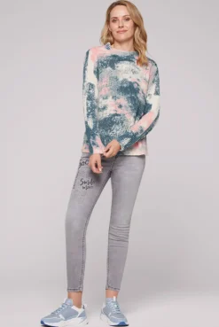 CAMP DAVID & SOCCX Rippstrickpullover mit All Over Print cold grey coldgrey Fashion
