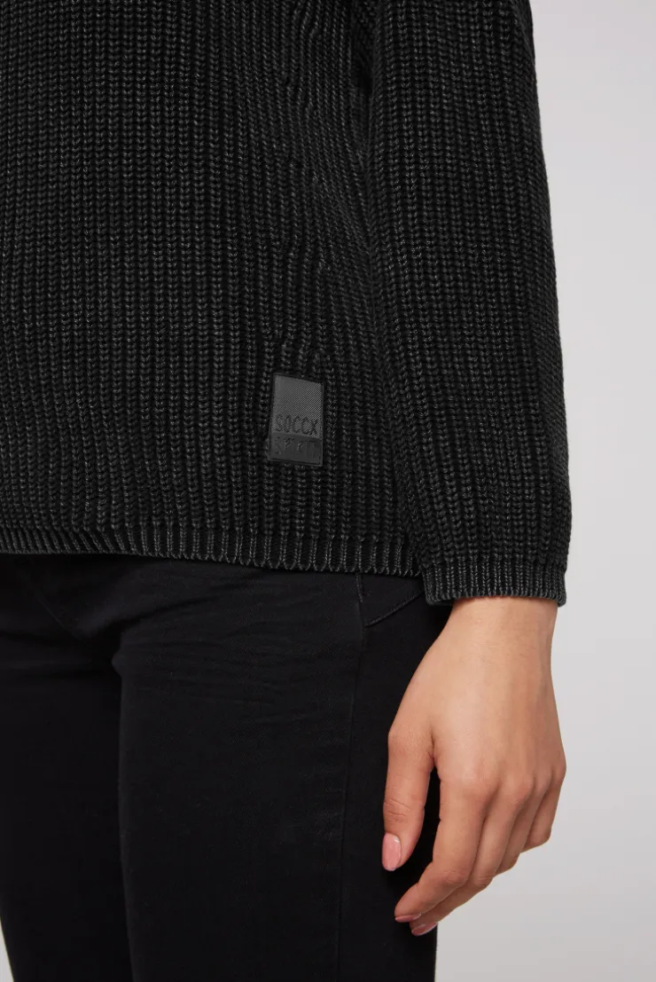 CAMP DAVID & SOCCX Rippstrickpullover Stone Washed black Online