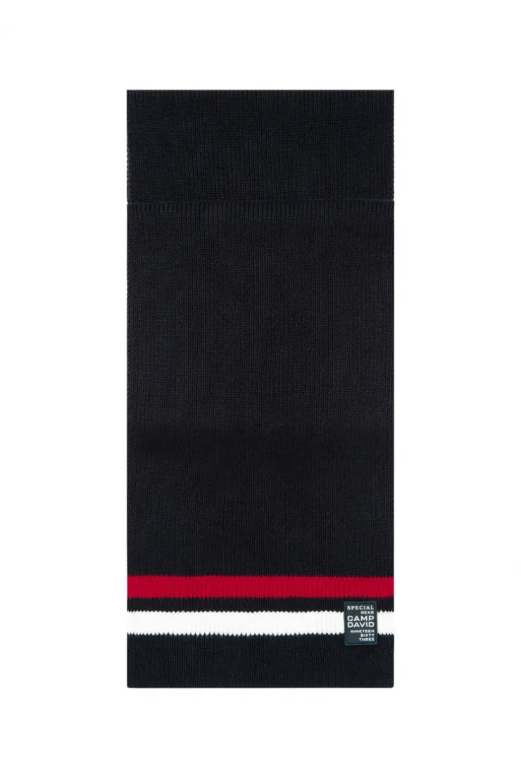 CAMP DAVID & SOCCX Rippstrickschal mit Streifen-Details blue navy bluenavy Flash Sale
