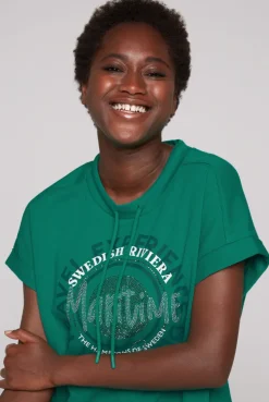 CAMP DAVID & SOCCX Ärmelloses Shirt mit Artwork aus Schmucksteinen bottle green bottlegreen Hot
