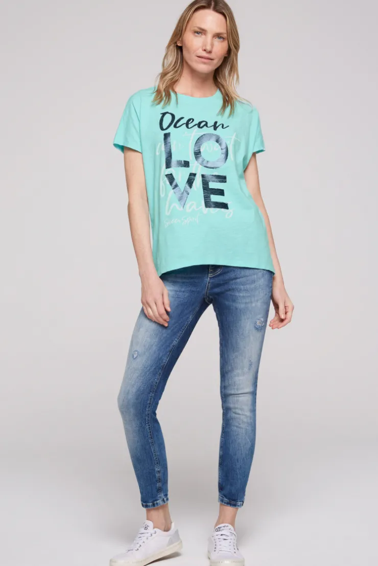 CAMP DAVID & SOCCX Ärmelloses Shirt mit Folienprint flash aqua flashaqua Shop