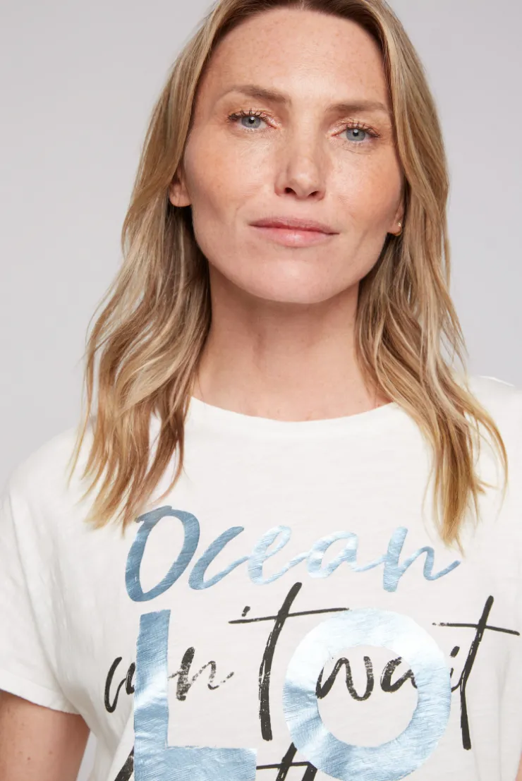 CAMP DAVID & SOCCX Ärmelloses Shirt mit Folienprint ivory Best Sale
