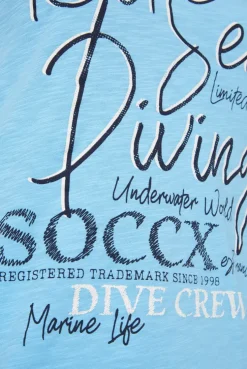 CAMP DAVID & SOCCX Ärmelloses Shirt mit V-Ausschnitt und Artwork aqua Best