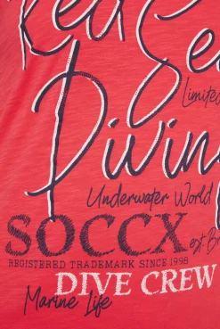 CAMP DAVID & SOCCX Ärmelloses Shirt mit V-Ausschnitt und Artwork skipper red | M skipperred New