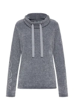 CAMP DAVID & SOCCX Rollkragenpullover in Chenillestrick mit Logo Prints cold grey coldgrey Best Sale
