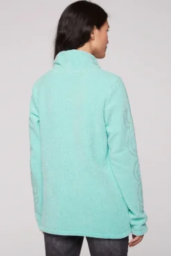 CAMP DAVID & SOCCX Rollkragenpullover in Chenillestrick mit Logo Prints new aqua newaqua Sale
