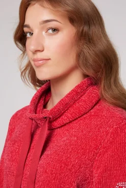 CAMP DAVID & SOCCX Rollkragenpullover in Chenillestrick mit Logo Prints clear red clearred Shop
