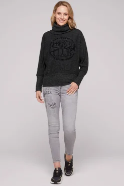 CAMP DAVID & SOCCX Rollkragenpullover mit Fledermausärmeln black melange blackmelange Flash Sale