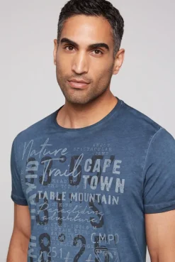 CAMP DAVID & SOCCX Rundhalsshirt Oil Dyed mit Label Print blue navy bluenavy Sale