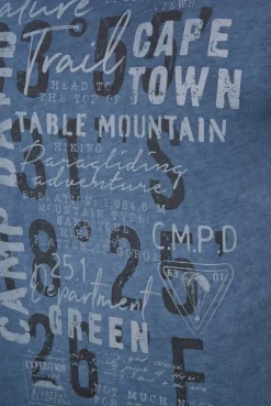 CAMP DAVID & SOCCX Rundhalsshirt Oil Dyed mit Label Print blue navy bluenavy Sale