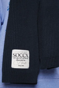CAMP DAVID & SOCCX Schal in Rippstrick mit Label Patch blue navy bluenavy Online