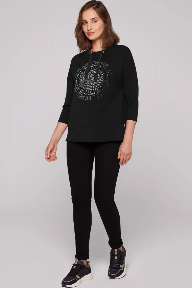 CAMP DAVID & SOCCX Shirt mit Stehkragen und Artwork black Hot