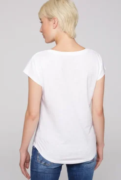 CAMP DAVID & SOCCX Shirt mit V-Ausschnitt und Wording Print opticwhite Online