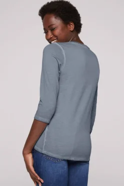 CAMP DAVID & SOCCX Shirt mit Wording Print und Schmucksteinen cold grey coldgrey Flash Sale