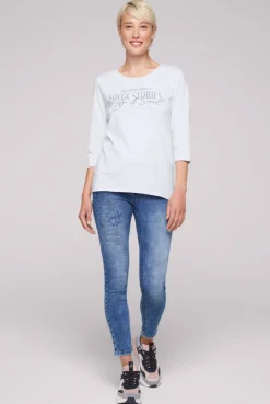 CAMP DAVID & SOCCX Shirt mit Wording Print und Schmucksteinen opticwhite Online