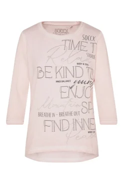 CAMP DAVID & SOCCX Shirt mit Wording Print und Schmucksteinen rose blush roseblush Outlet