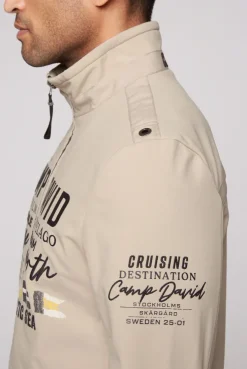 CAMP DAVID & SOCCX Softshelljacke im Blouson-Stil mit Artworks neutral beige neutralbeige Discount