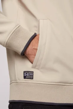 CAMP DAVID & SOCCX Softshelljacke im Blouson-Stil mit Artworks neutral beige neutralbeige Discount