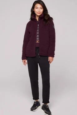 CAMP DAVID & SOCCX Sport-Jacke im Sherpa-Look deep plum deepplum Best Sale