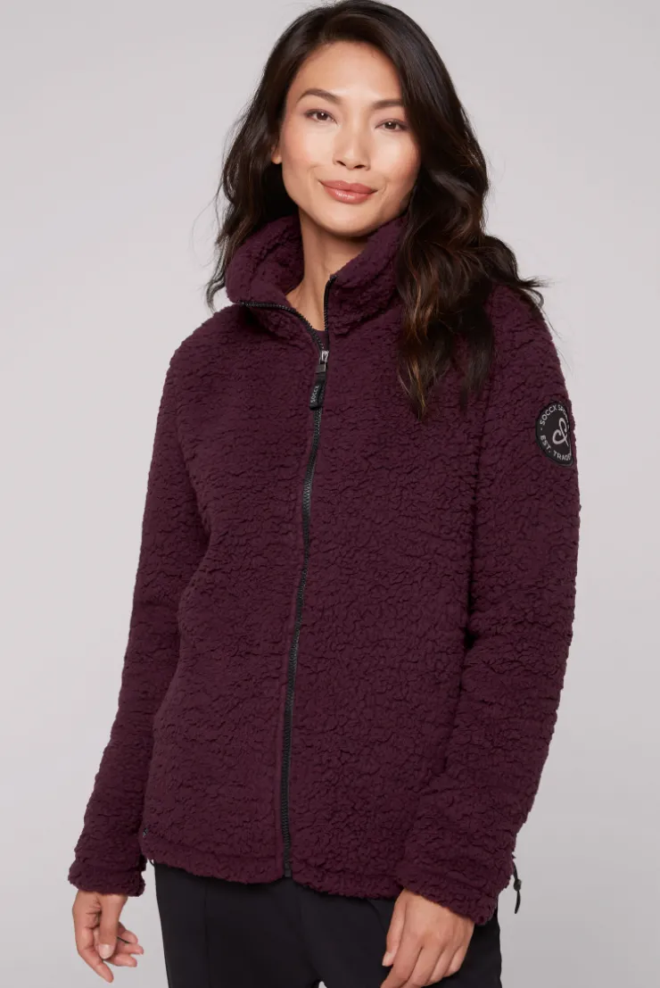 CAMP DAVID & SOCCX Sport-Jacke im Sherpa-Look deep plum deepplum Hot