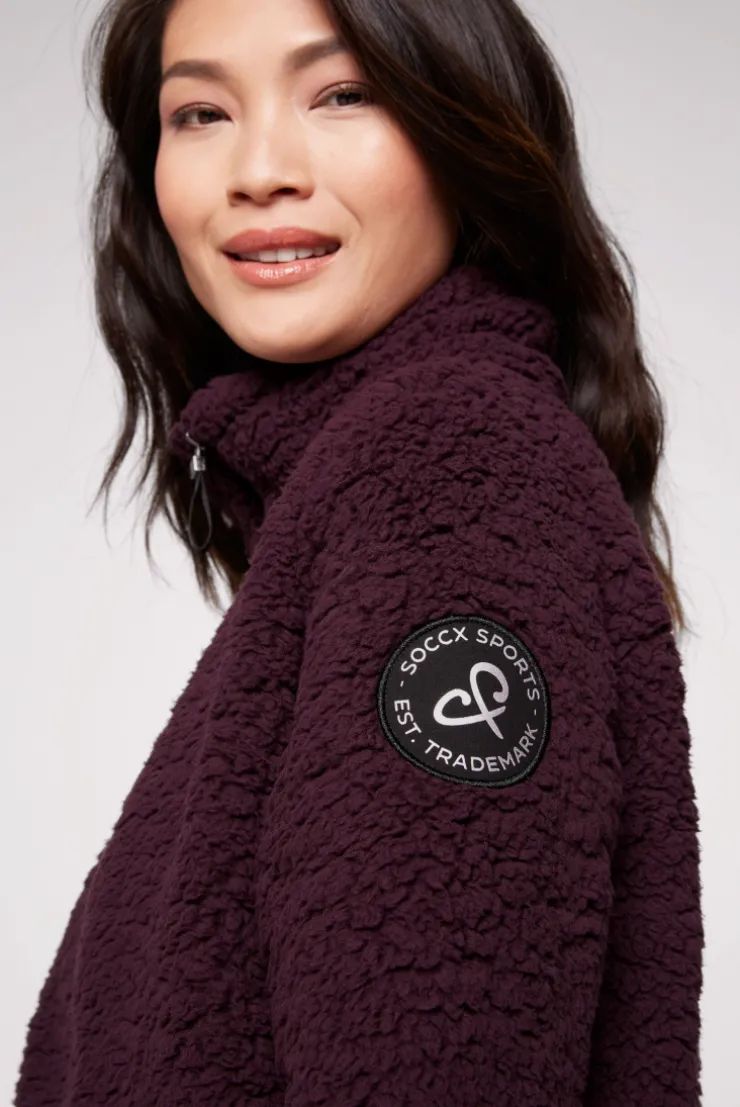 CAMP DAVID & SOCCX Sport-Jacke im Sherpa-Look deep plum deepplum Hot
