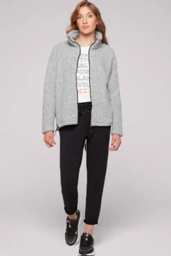 CAMP DAVID & SOCCX Sport-Jacke im Sherpa-Look grey melange greymelange Outlet