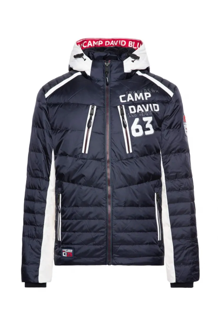 CAMP DAVID & SOCCX Steppjacke im Colour Design mit Logo Artworks deep sea deepsea Flash Sale