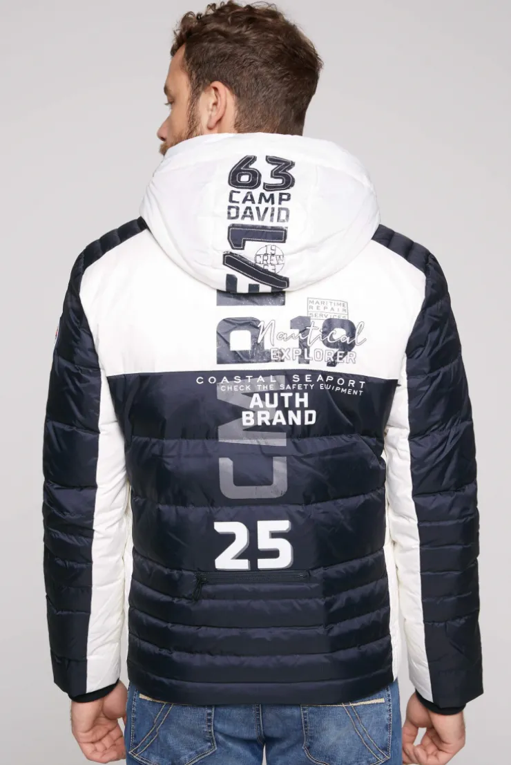 CAMP DAVID & SOCCX Steppjacke im Colour Design mit Logo Artworks deep sea deepsea Flash Sale