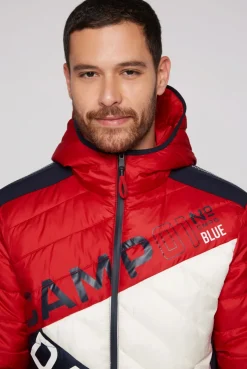 CAMP DAVID & SOCCX Steppjacke mit Colour-Blocking und Rücken-Print flight red flightred Sale