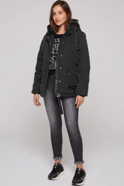 CAMP DAVID & SOCCX Steppjacke mit Kapuzen-Layering black Best Sale