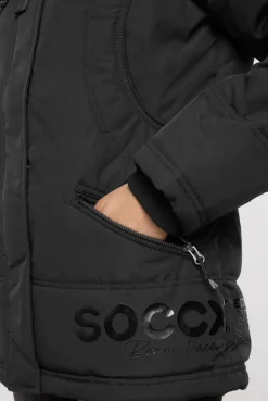 CAMP DAVID & SOCCX Steppjacke mit Kapuzen-Layering black Best Sale