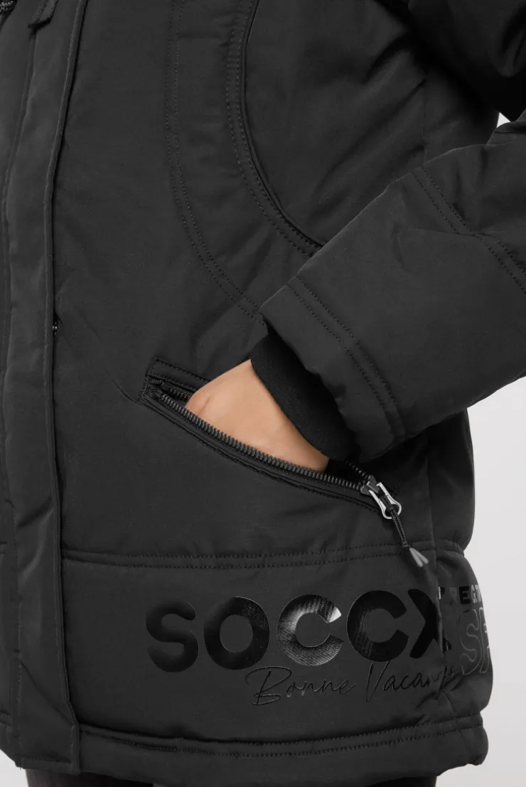 CAMP DAVID & SOCCX Steppjacke mit Kapuzen-Layering black Best Sale