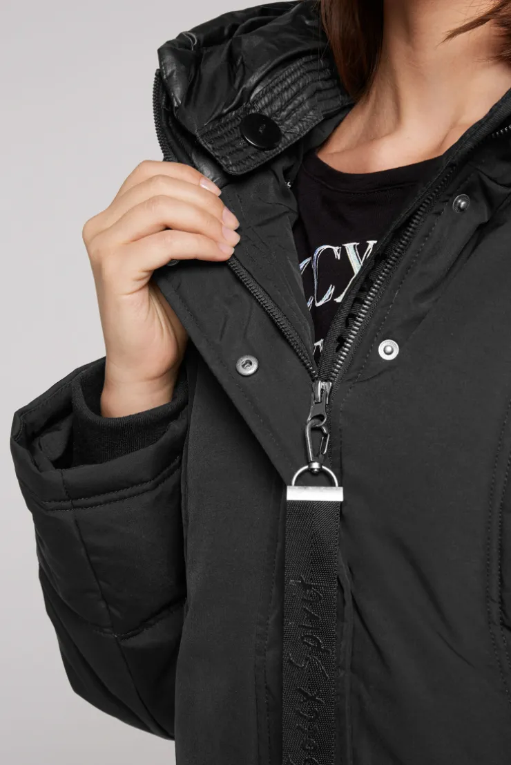 CAMP DAVID & SOCCX Steppjacke mit Kapuzen-Layering black Best Sale